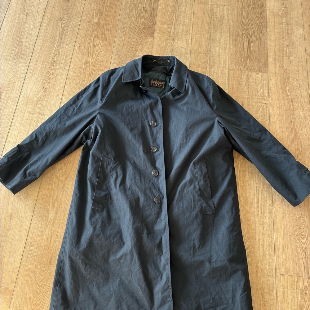 Newport Harbor Navy Men's Rain Coat Thinsulate Button-Up Collar Men’s Large